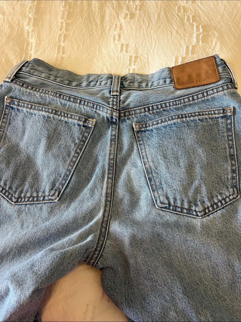 Denim Forum Aritzia Jeans Farrah Lo Rise Wide Blue Ankle 26